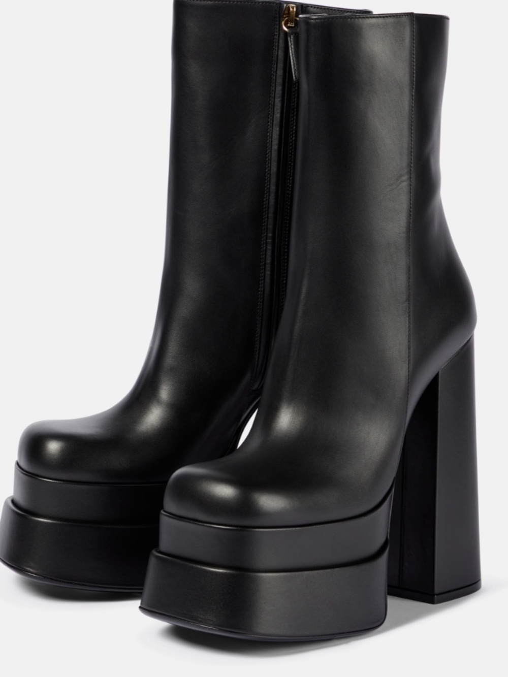 VERSACE LEATHER ANKLE BOOTS - Picture 2 of 16